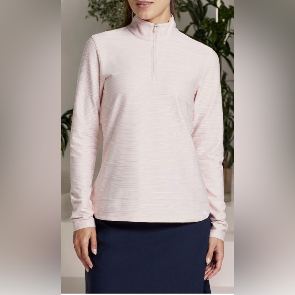 Walter Hagen NWT Women's 3D Texture Long Sleeve Golf Polo, XS, Pink